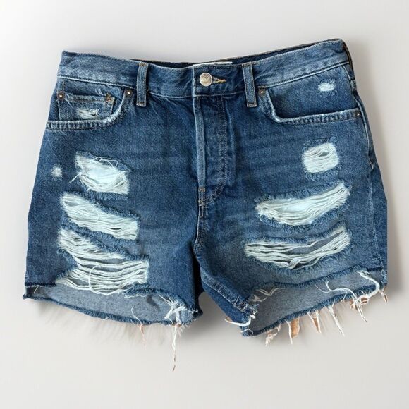 Free People Pants - Free People Denim Shorts Womens Size 26 High Rise Distressed Jean Shorts Medium